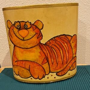 Vintage Tiger Decorative Wastebasket